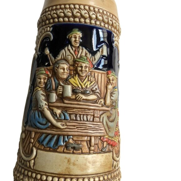 VINTAGE BUDWIESER GERMAN TAVERN SCENE CERAMARTE STIEN 1976 LIDDED BEER MAN CAVE - Picture 10 of 10